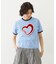 HEART LOGO FLOCK PRINT RINGER TEE