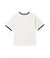 HEART LOGO FLOCK PRINT RINGER TEE