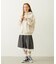 LACE HEM STRIPED SKIRT