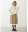 LACE HEM STRIPED SKIRT