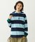 CONTRAST RIB STRIPED HOODED TOP
