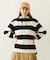 CONTRAST RIB STRIPED HOODED TOP