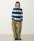 CONTRAST RIB STRIPED HOODED TOP