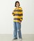 CONTRAST RIB STRIPED HOODED TOP