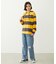 CONTRAST RIB STRIPED HOODED TOP