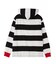 CONTRAST RIB STRIPED HOODED TOP