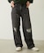 DOUBLE KNEE DISTRESSED DENIM PANTS