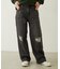 DOUBLE KNEE DISTRESSED DENIM PANTS
