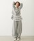EMBROIDERED ROSE SWEAT WIDE PANTS
