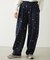 EMBROIDERED ROSE SWEAT WIDE PANTS