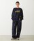 EMBROIDERED ROSE SWEAT WIDE PANTS