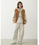 EMBROIDERED ROSE SWEAT WIDE PANTS