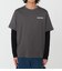 フェイク 2-IN-1 ロングスリーブTシャツ 長袖