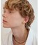 Color Pearl 3way Kahki-Graysh Perple Earring / Single