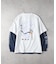 BEN DAVIS レイヤードロングスリーブプリントＴシャツ