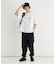 CAMP7(キャンプ7)バックストレートラインロゴプリントＴシャツ