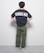 Refurbish(リファービッシュ)バックプリントフットボール切り替えTシャツ
