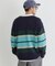 BACK NUMBER(バックナンバー)【メンズ】マルチボーダーポロ襟セーター