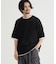 Refurbish(リファービッシュ)袖バイカラー配色ジャガードニットＴシャツ