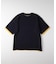 Refurbish(リファービッシュ)袖バイカラー配色ジャガードニットＴシャツ