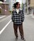 BACK NUMBER(バックナンバー)【メンズ】【店舗で人気】【ユニセックス】フード付きオーバーサイズチェックネルシャツ(大人カジュアル)