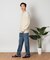 BACK NUMBER(バックナンバー)「BritishWool」l畔編みクルーネックニット