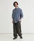 PLUS ONE(プラスワン)シャンブレー七分袖シャツ