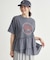 ピグメント加工切替ロゴTシャツ