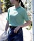 Healthknit(ヘルスニット)【レディース】ボーダーワッフルＴシャツ