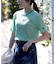 Healthknit(ヘルスニット)【レディース】ボーダーワッフルＴシャツ