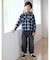 《110-160cm展開》Refurbish チェックフードシャツ