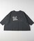 《店舗人気アイテム/体型カバー》ロゴ切替7分袖Tシャツ