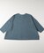 《店舗人気アイテム/体型カバー》ロゴ切替7分袖Tシャツ