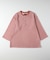 ワッフル7分袖ヘンリーネックTシャツ