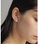 シルバー レクタングル スタッドピアス