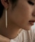 シルバー カーブチェーンフリンジピアス
