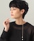 シルバー バロックパール ミックスチェーン ダブルドロップ ネックレス GP