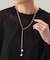 シルバー バロックパール ミックスチェーン ダブルドロップ ネックレス GP