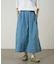 STRETCH DENIM LONG FLARE SKIRT