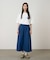 STRETCH DENIM LONG FLARE SKIRT