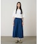 STRETCH DENIM LONG FLARE SKIRT