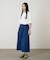 STRETCH DENIM LONG FLARE SKIRT