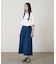 STRETCH DENIM LONG FLARE SKIRT