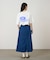 STRETCH DENIM LONG FLARE SKIRT