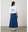 STRETCH DENIM LONG FLARE SKIRT