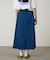 STRETCH DENIM LONG FLARE SKIRT