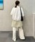 【野呂佳代さん着用】ライトジョーゼット イージーワイドパンツ