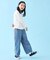 【110-150cm】カーブワイドデニム