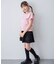 【綿100%】肩リボン×ラインストーンロゴ 半袖Tシャツ