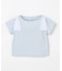 【綿100%】肩リボン×ラインストーンロゴ 半袖Tシャツ